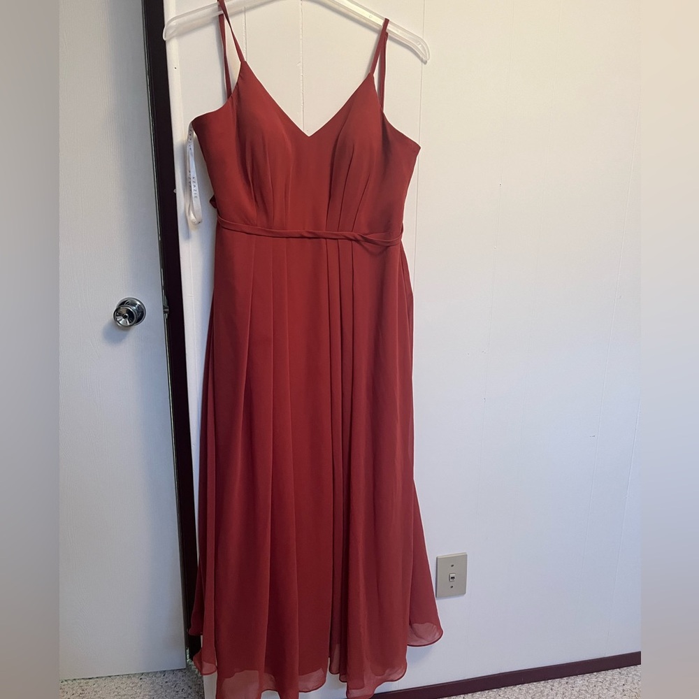 Terracotta Azazie Dress